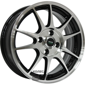 колесные диски Megami MGM-5 6x15 4*100 ET50 DIA60.1 BKF Литой