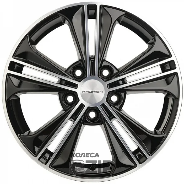колесные диски Khomen KHW 1603 6x16 5*114.3 ET43 DIA67.1 Black-FP Литой