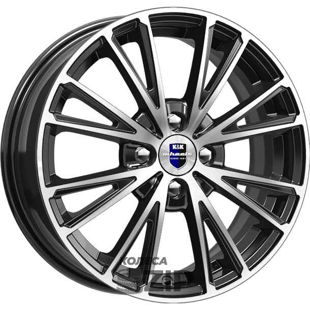 колесные диски K&K Меандр 6x16 4*108 ET48 DIA63.3 Алмаз черный Литой