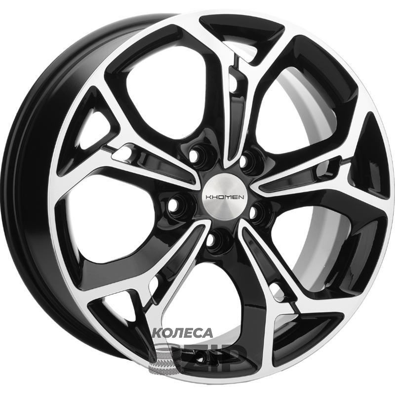 колесные диски Khomen KHW 1702 7x17 5*112 ET49 DIA57.1 Black-FP Литой
