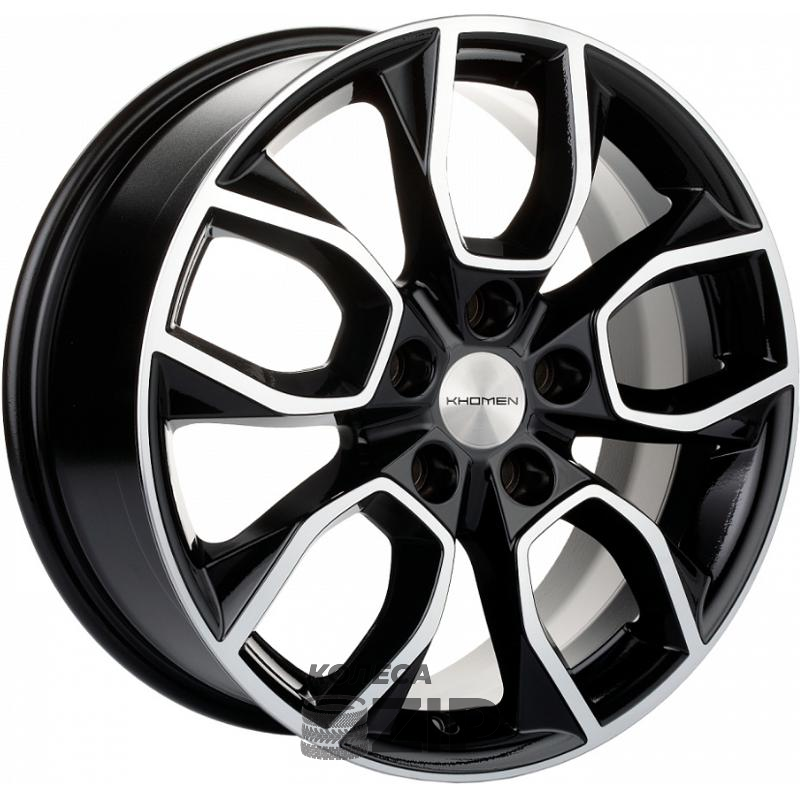 колесные диски Khomen KHW 1713 7x17 5*114.3 ET47 DIA67.1 Black-FP Литой