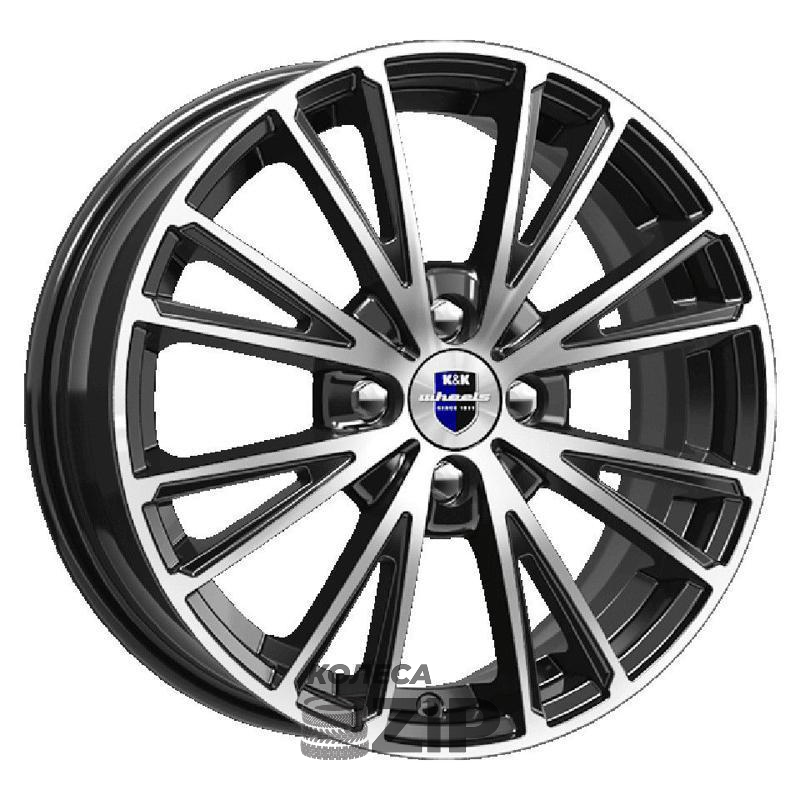 колесные диски K&K Меандр 6x15 4*100 ET50 DIA60.1 Алмаз черный SK Литой