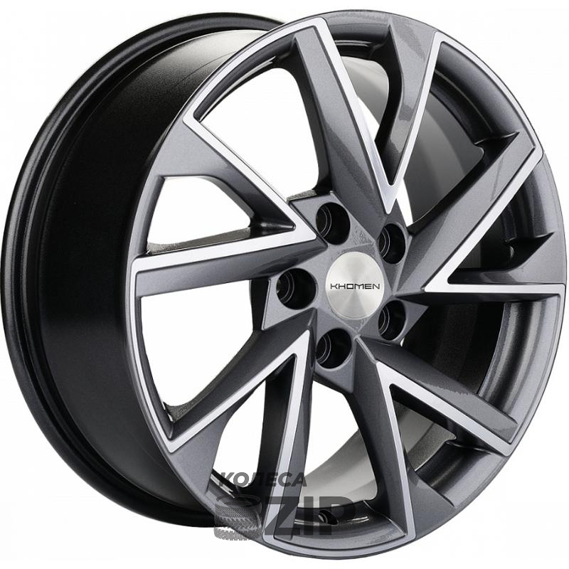 колесные диски Khomen KHW 1714 7x17 5*114.3 ET48.5 DIA67.1 Gray-FP Литой