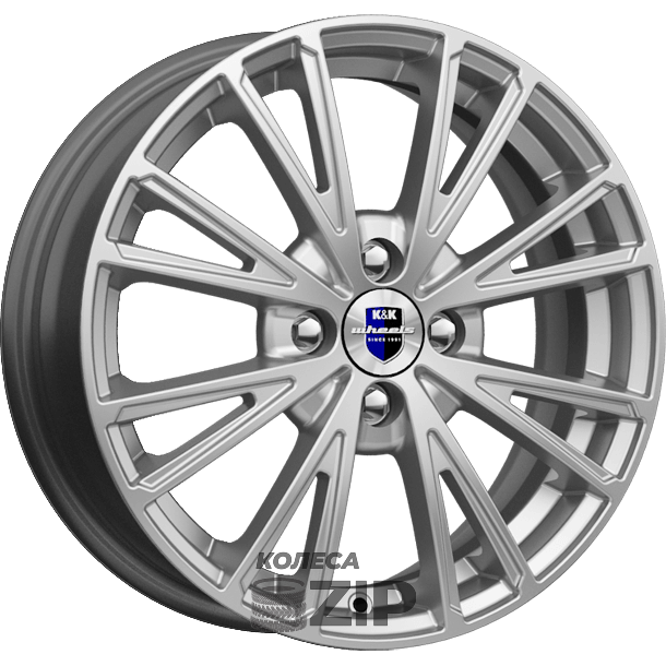 колесные диски K&K Меандр 6x15 4*100 ET35 DIA67.1 Сильвер Литой