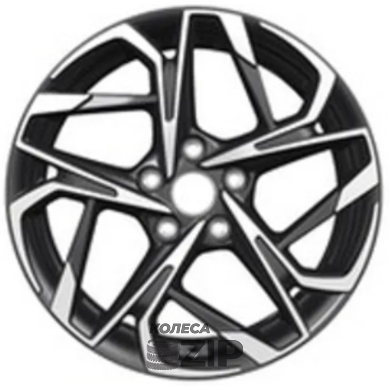 колесные диски Khomen KHW 1716 7x17 5*114.3 ET48.5 DIA67.1 Black-FP Литой