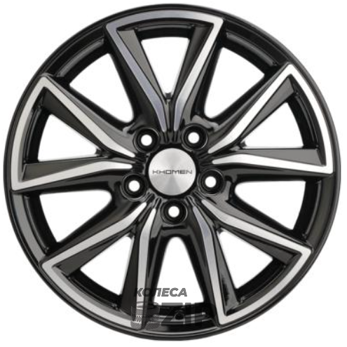 колесные диски Khomen KNW 1706 7x17 5*114.3 ET53 DIA67.1 Black-FP Литой