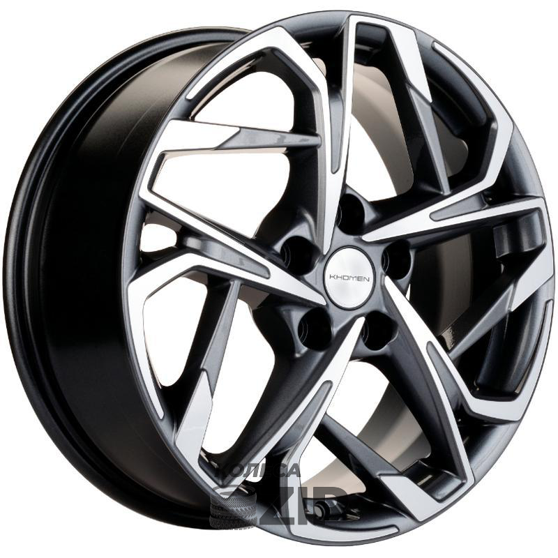 колесные диски Khomen KHW 1716 7x17 5*108 ET40 DIA60.1 Gray-FP Литой