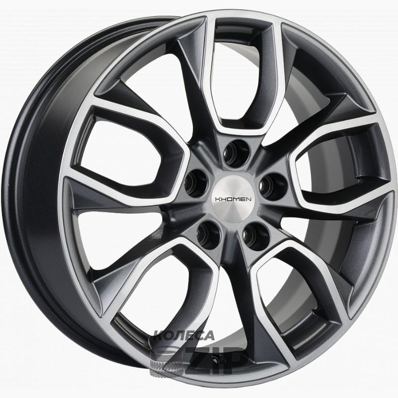 колесные диски Khomen KHW 1713 7x17 5*114.3 ET40 DIA66.1 Gray-FP Литой